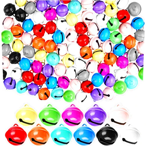 PETDCHEB 50 Pieces Assorted Colors Jingle Bells Metal Round Bells Craft Bells Small Bells Colored Christmas Bells for Christmas Wind Chimes Jewelry Ornaments Holiday Home Party Decoration