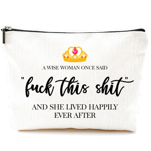 Blue Leaves Funny Gifts for Women, Friends, Hostess Gift Ideas Strong women Retirement Cool Gifts for Coworkers Women Birthday Gift Ideas Gag gifts Girls Weekend Fun Makeup Travel Bag Inspirational Cosmetic Bag