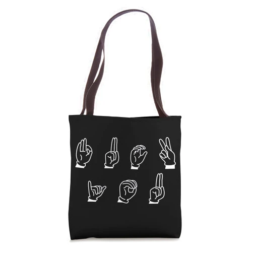 ASL Sign Language Design For Lovely Deaf People F... YOU as ASL Sign Language ASL American Sign Language Tote Bag