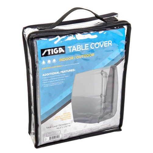 STIGA Universal Ping Pong Table Cover- Outdoor/Indoor - Premium All-Weather Resistant, Rust Resistant, UV Protection – Elastic Fit on 9’ x 5’ Regulation-Sized Table Tennis Tables in Upright Position