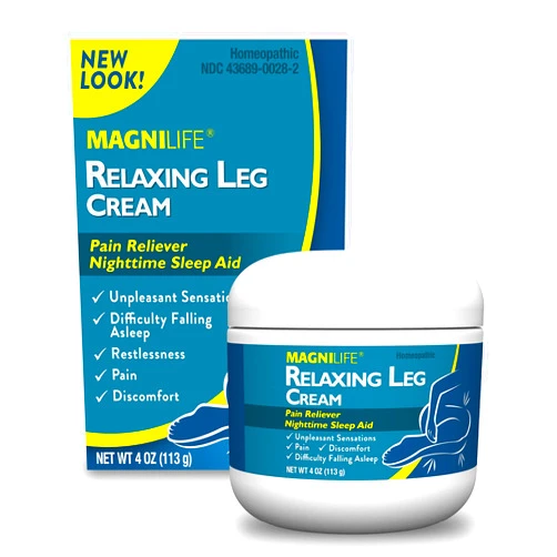 MagniLife Relaxing Leg Cream, Deep Penetrating Topical for Pain and Restless Leg Syndrome Relief, Naturally Soothe Cramping, Discomfort, and Tossing with Lavender and Magnesium - 4oz