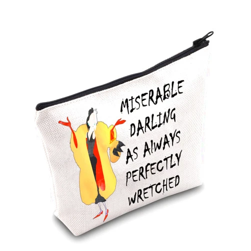 TSOTMO Villains Gift Evil Queen Gift Cruella Makeup Bag Woman Magic Gift Movie Merchandise Gifts For Cruella Fans
