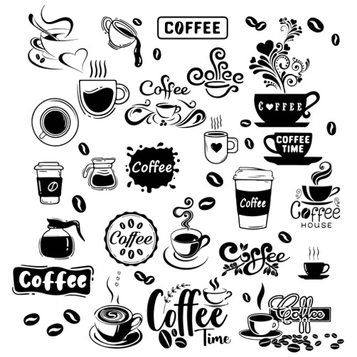 CREATCABIN Coffee Wall Decor Stickers Black Coffee Beans Cups Wall Decals Removable DIY Vinyl Wall Art Sticker Decor Coffee Station Decorations Signs for Kitchen Shop Cafe Pub Office 22.8x15.8Inch
