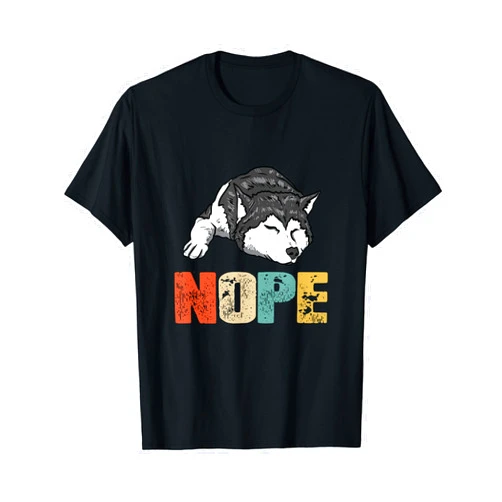 Siberian Husky Shirts Vintage Nope Funny Siberian Husky Dog Lover T-Shirt