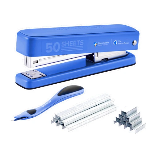 Bostitch Titan Heavy Duty Metal Stapler, 50 Sheet Capacity with 1250 Staples and Ergonomic Staple Remover, Jam Free Stapling, Full Strip Stapler for Desk, Office and Classroom, Blue