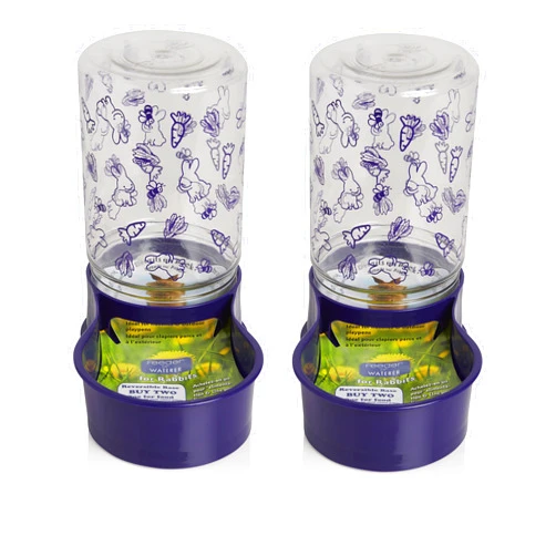 Lixit Reversible Waterer/Feeder for Rabbits and Other Small Animals. (Pack of 2)