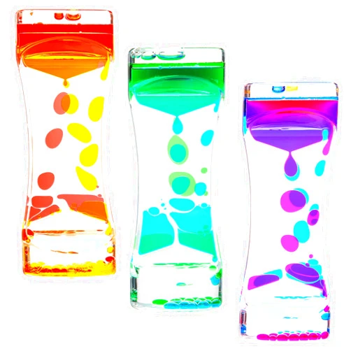 CAILINK Liquid Motion Bubbler - 3 Pack Kids and Adults Sensory Toys - Water Timers Fidget Toys Sensory Play - Colorful Hourglass for Home Office Desk Decor