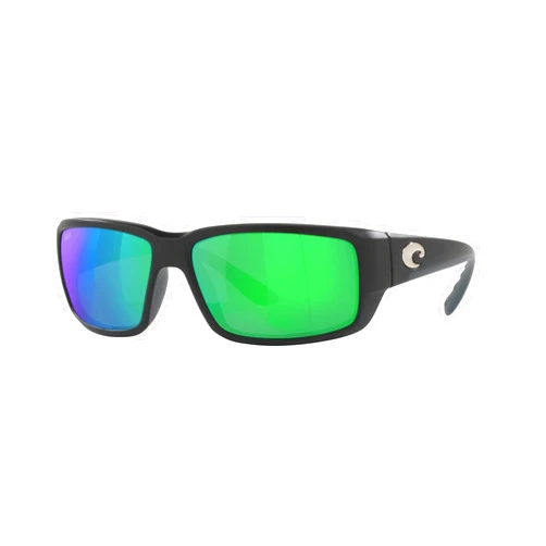 Costa Del Mar Man Sunglasses Matte Black Frame, Green Mirror Lenses 59MM