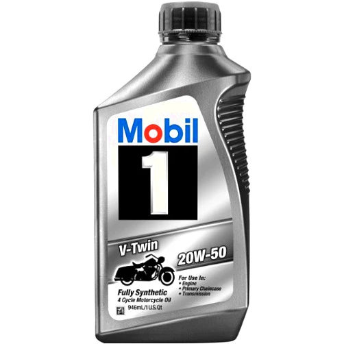 Mobil PACK OF 4 - Mobil 1 20W-50 Full Synthetic Motorcycle Oil, 1 qt.