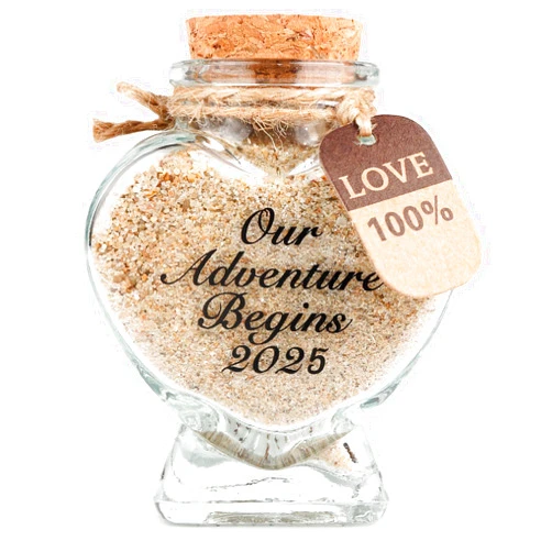 JKJYSJ Honeymoon Jar Our Adventure Begins 2025 - Honeymoon Gifts for Newlyweds Couple,Wedding,Engagement Vacation Travel - Wedding Gifts with Unique Romantic (Our Adventure Begins)
