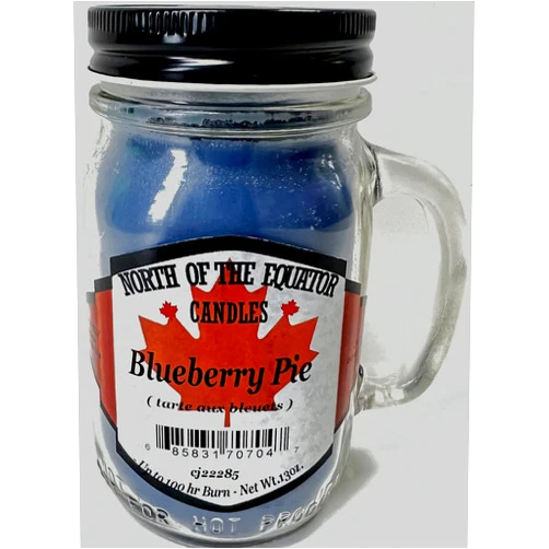 North of The Equator Candles Candles Blueberry Pie Scented with Mason Jar Candle 13 OZ - Made in The USA by Our North of The Equator Candles Company