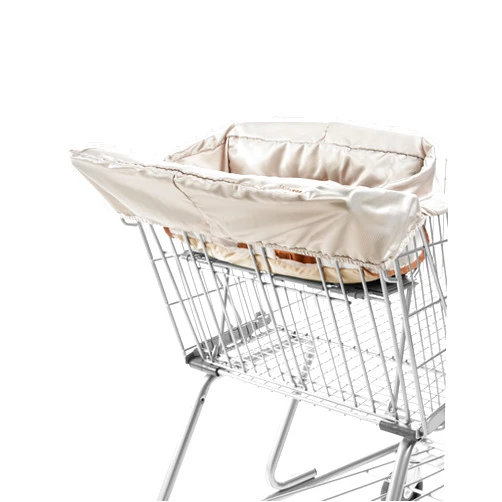Skip Hop Baby Shopping Cart Cover & Baby High Chair Cover 2-in-1 with Secure Seatbelt, Padded Seat, Soft Fabric, Machine Washable Liner, Toy Loops and Built-in Carry Pouch, Take Cover, Oat