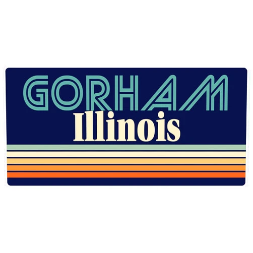 R and R Imports Gorham Illinois 5 x 2.5-Inch Vinyl Decal Sticker Retro Design