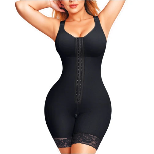 Nebility Fajas Colombianas Postpartum Shapewear for Women Tummy Control Body Shaper Butt Lifter Bodysuit with Zipper Crotch