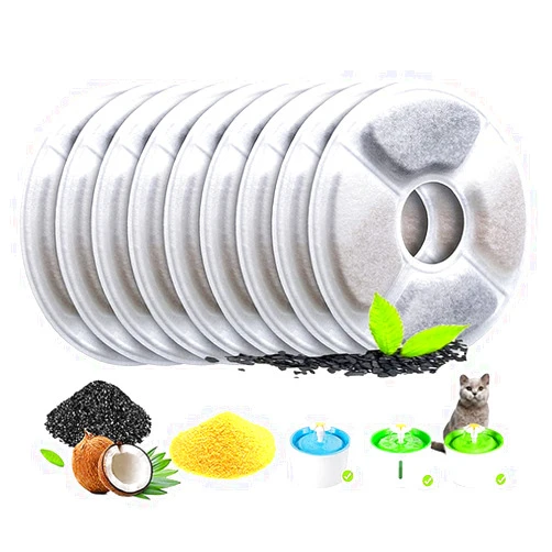 Lxiyu Pet Fountain Filter Cat and Dog Fountain Replacement Filters, Pet Water Fountain Activated Carbon Filter Keep Water Clean and Fresh Removes Bad Tastes and Odors(8 pack)