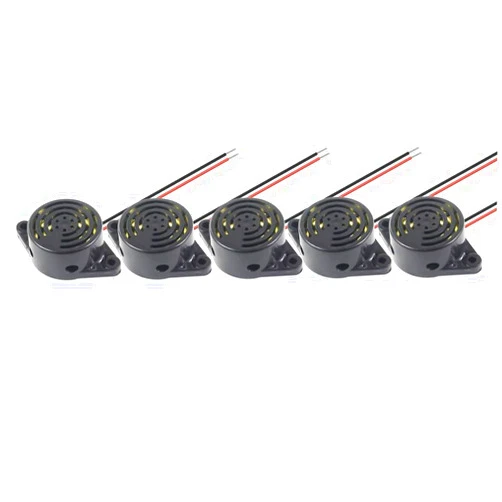 Tatoko 5 PCS Piezo Buzzer, tatoko Buzzer Alarm DC 3-24V Electronic Beep Buzzer 100dB Piezo Alarm Siren Continous Sound for Motorcycle Golf Cart Vehicles Car Alarm