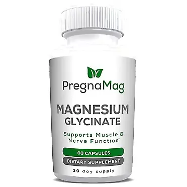 PregnaMag Magnesium Glycinate - PregnaMag - 350mg - 60 Capsules - Magnesium for Leg Cramps Magnesium for Pregnant Women Pregnancy Leg Cramps Magnesium Bisglycinate