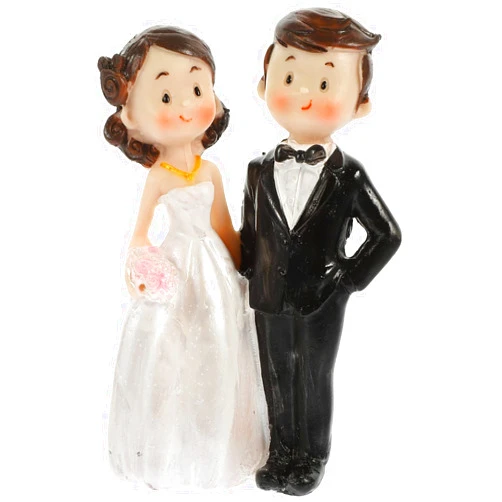 STOBOK Wedding Cupcake Topper Bride and Groom Figurines Small Resin Couple Doll Wedding Cake Decorations Party Desktop Bride Figurines Ornaments