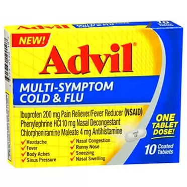 Advil Multi-Symptom Cold & Flu Coated Tablets, 10 Count
