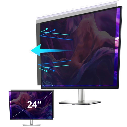 Hoktods Acrylic Hanging Computer Privacy Screen Filter 24 Inch, Removable Privacy Shield Compatible with 16:9 Widescreen Monitor, Anti-Glare, Anti Blue Light Privacy Screen, Privacy Screen Protector