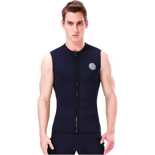 DIVE & SAIL Mens Wetsuit Vest 2mm / 3mm Premium Neoprene Wetsuit Top Sleeveless Surfing Canoeing Scuba Diving Vest