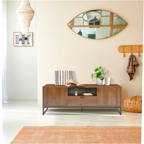JESONVID Mid Century Modern Wood TV Stand, 55.1
