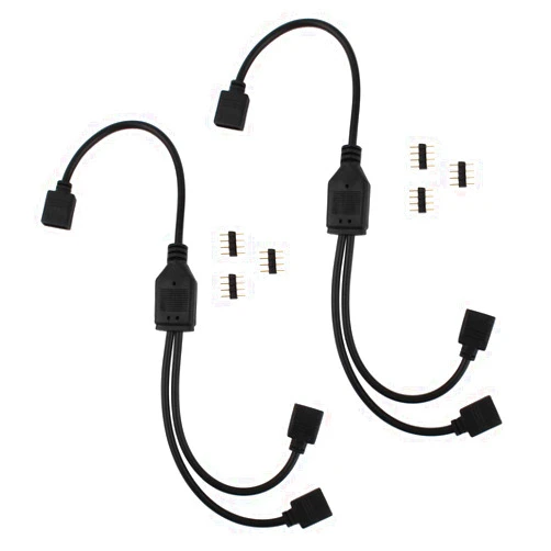 TOMALL ACTOO 4 Pin RGB Splitter Extension 1 to 2 Led Strip Connector Splitter Cable for 5050 3528 2835 RGB LED Strip Light 2 PCS