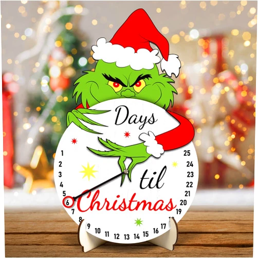 AMUHUA Christmas Decorations Countdown Calendar Sign - Christmas Advent Calendar Wooden Christmas Table Decorations for Xmas Holiday Advent Home Indoor Decor