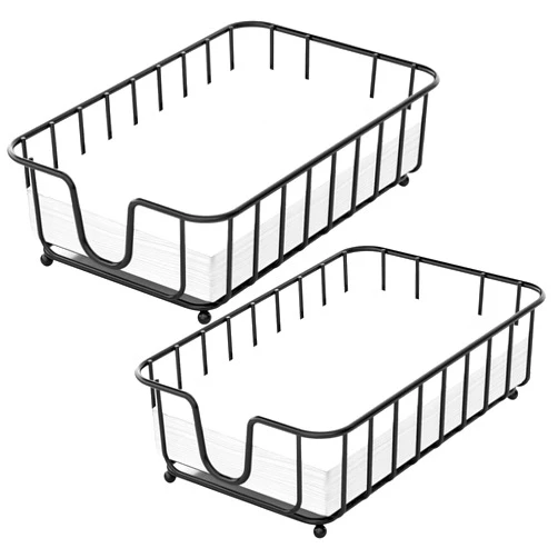 GMFINE 2 Pack Napkin Holder for Bathroom, Metal Guest Towel Napkin Holder Tray for Bathroom, Disposable Paper Hand Towel Holder for Bathroom, 9.4