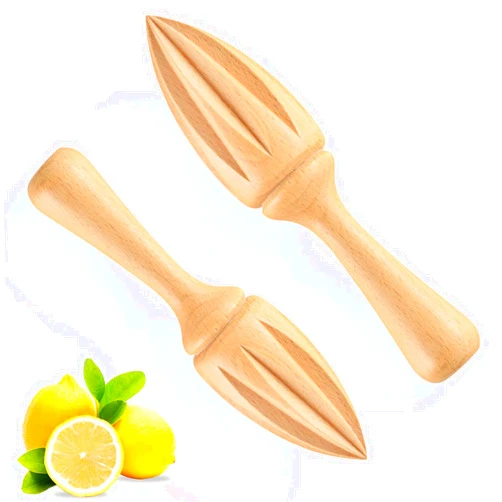 Toaazhy 2 Pcs Lemon Squeezer，Hand held Citrus Juicer，Wooden Lemon Juicer Hand Tool， Manual Wooden Citrus Reamer for Fruit Lime Daily Home Kitchens Tool Bar Cafe Restaurant Use