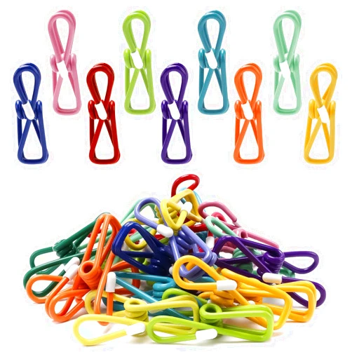 MYREST Chip Clips, Chip Clips Bag Clips Food Clips, Bag Clips for Food, Chip Bag Clip, Food Clips, PVC-Coated clips for Food Packages, Paper Clips, Clothes Pin（Mixed Colors 30 PCs）