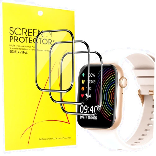 Lamshaw Compatible for AcclaFit Smart Watch Screen Protector, [3 Pack] Lamshaw 3D Full Coverage PET Soft Screen Protector Film Compatible for AcclaFit L51 1.95