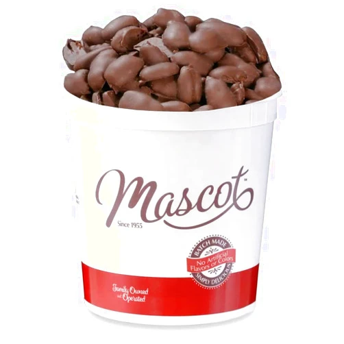 Mascot Pecan Shelling Company Fresh Dark Chocolate Pecan Halves - 2 pound Tub - Mascot Pecan Nuts and Candy Gifts since 1955