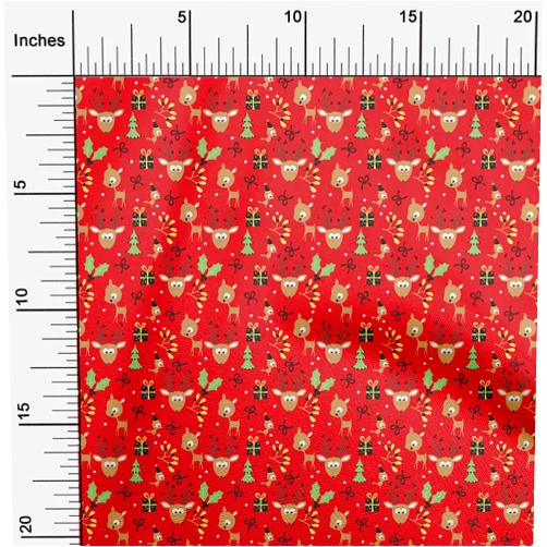 OneOone Viscose Jersey Red Fabric Merry Christmas Craft Projects Decor Fabric Printed by The Yard 60 Inch Wide-MKK