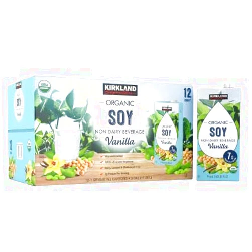 Generic Kirkland Signature Organic Non-Dairy Vanilla Soy Beverage Cartons: 12 ct. (32 fl. oz)-by LOS