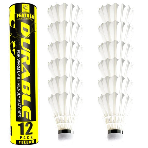 EAGLES Badminton Birdies Feather Bedminton Shuttlecocks- Birdie Ball for Indoor and Outdoor Matches ~ Highly Stable & Durable Shuttle Balls