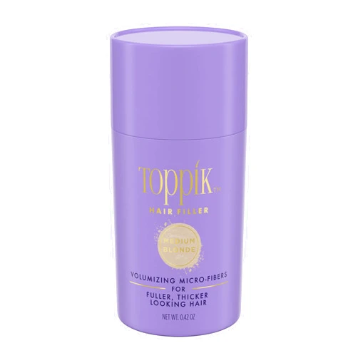 Toppik Hair Filler Keratin Hair Fiber Powder 12g - Hair Thickener for Women, Camoflauge Roots, Fills Hairline Gaps For Fuller Hair - Medium Blonde