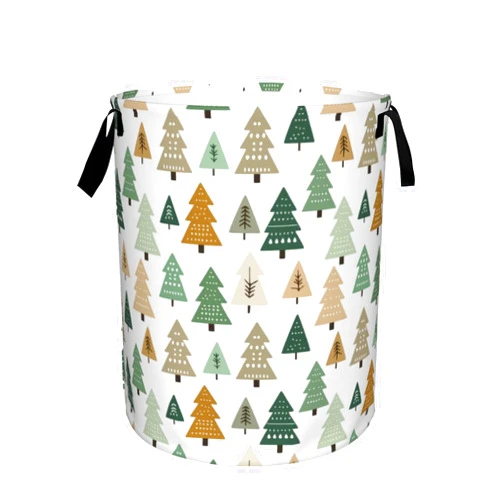 TUBAMQ Laundry Basket,GreenTree Laundry Hamper Green Forest Collapsible Organizer Basket,Toy Storage Bin Room Decor Gift Clothes Baskets,Bedroom Children Nursery Hamper 16x20 Inch