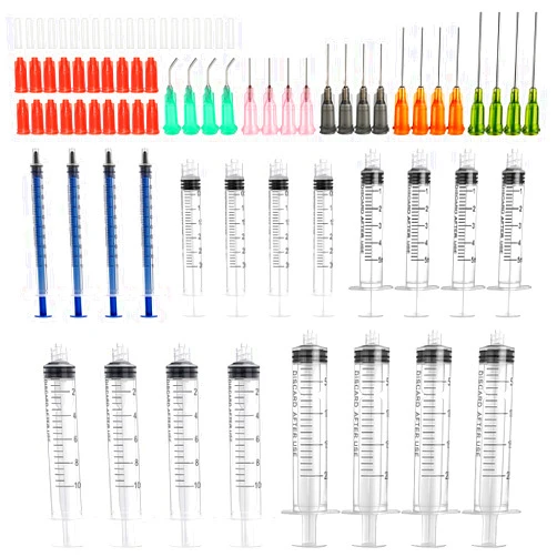 FJNATINH Glue Applicator Syringe with Blunt Tip Needle and Cap, for Liquid, Glue, Ink, Perfume, Lip Gloss Making