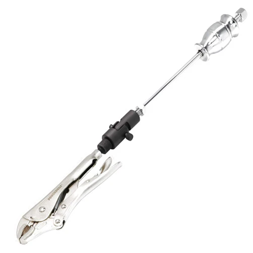 Powerbuilt Slide Hammer Locking Pliers Set, 9 inch Locking Pliers, Sturdy 2 Pound Slide Hammer with a Quick Release Swiveling Coupler, Quick Connect Flex Joint Connection - 645044