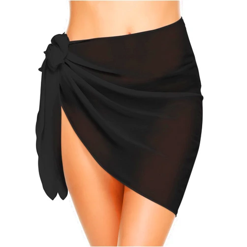 Ekouaer Women's Short Sarongs Chiffon Cover Ups Sheer Bikini Wraps for Swimwear S-3XL