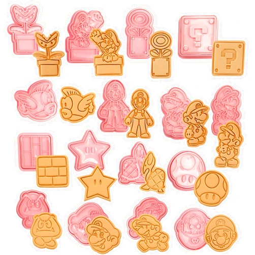 Yedadone 16 Pieces Cookie Cutters Cartoon Cookie Cutters Cartoon Plastic Cookie Cutter Plastic Biscuit Cutter Cookie Stamps Mold for DIY Cookie Baking Supplies