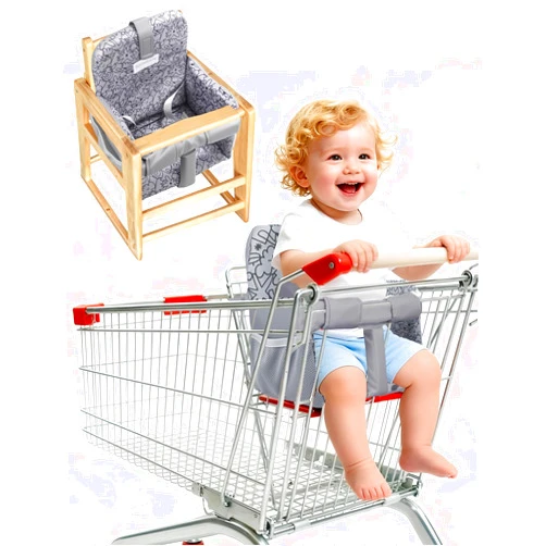 Sprouterie Shopping Cart Cover for Baby Girl and Boy, High Chair Cover for Restaurant, Padded Grocery Cart Seat Cover & Swing Insert for Infant & Toddler, Durable Machine Washable (Dark Grey)