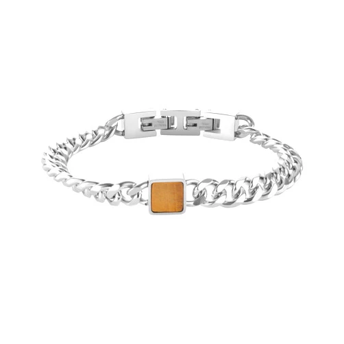 Geoffrey Beene Men's Natural Stone Stainless Steel Chain Bracelet