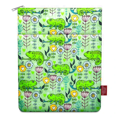 E-WEICHEN 9''x11'' Book Sleeve with Zipper Book Cover for Book Lovers Book Pouch Book Protector Pouch Book Covers for Hardcover Washable Multifunctional Book Sleeves Green Lizard