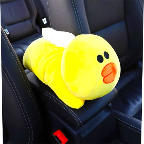 Ewindy Creative Car Armrest Box Cartoon Tissue Box Multifunctional Cute Plush Animal Car Tissue Cover Car Interior Products Car Accessories (Duck, As Description)