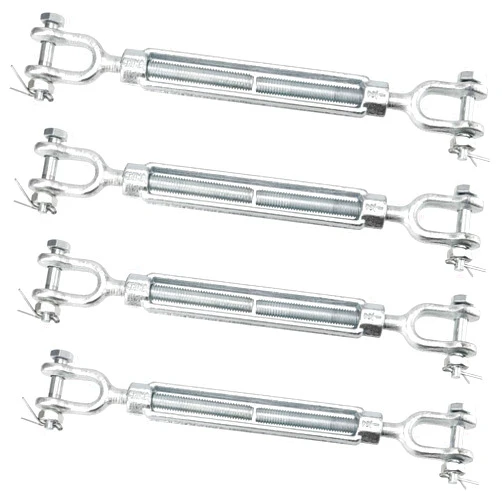 TAICHEUT 4 Pack M12 Galvanized Steel Turnbuckle, 1/2 Inch Heavy Duty Jaw and Jaw Turnbuckle, Weather Resistant Forged Turnbuckle for Tension Cable, Rope, Chain, 2200 lbs Working Load