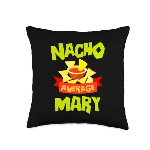 Custom Mexican Christmas Father's Day Name For Men Nacho Average Mary Funny Birthday Personalized Name Gift Throw Pillow, 16x16, Multicolor
