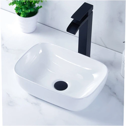 VAPSINT 14'' x 10'' Bathroom Small Vessel Sink,Bathroom Oval Above Counter White Porcelain Ceramic Vessel Vanity Sink Lavatory Art Basin