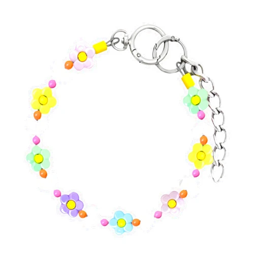 Generic Adjustable Dog Necklace for Women Cute Candy Flower Pearl Beaded Rhinestone Dog Jewelry Collar for Medium Large Dogs Cats (Color 5)
